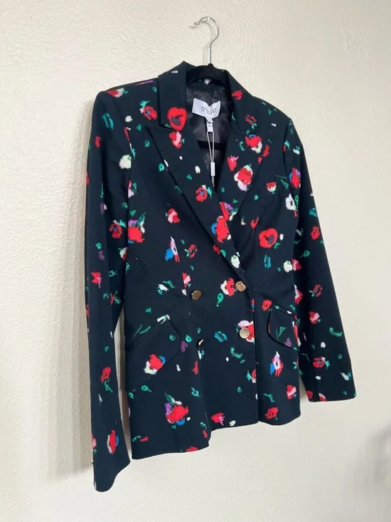 Derek Lam 10 Crosby Dark Floral Tailored Blazer size 2 - Picture 2 of 7